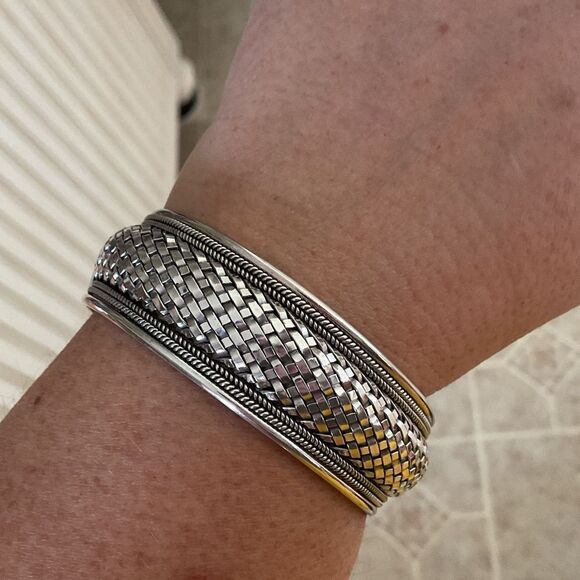 NWOT Sterling SILVER 925 one size braid bracelet new - Picture 8 of 11